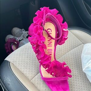 Gianni Bini Pink Stiletto Ruffle Heels